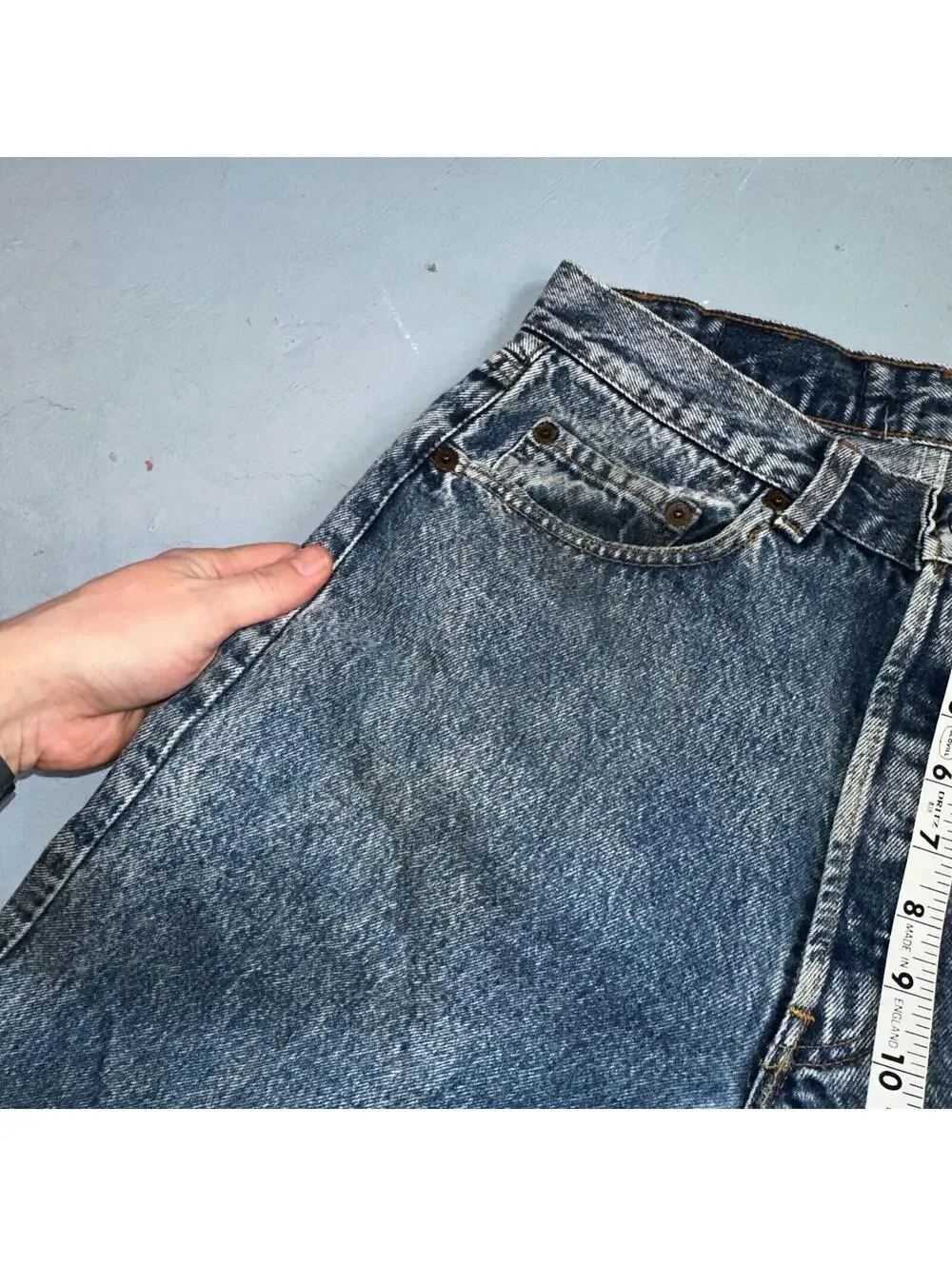 Levis 501 Vintage 90s USA XX Straight Leg Jeans Blue Med Wash 31x34 Act 29x32